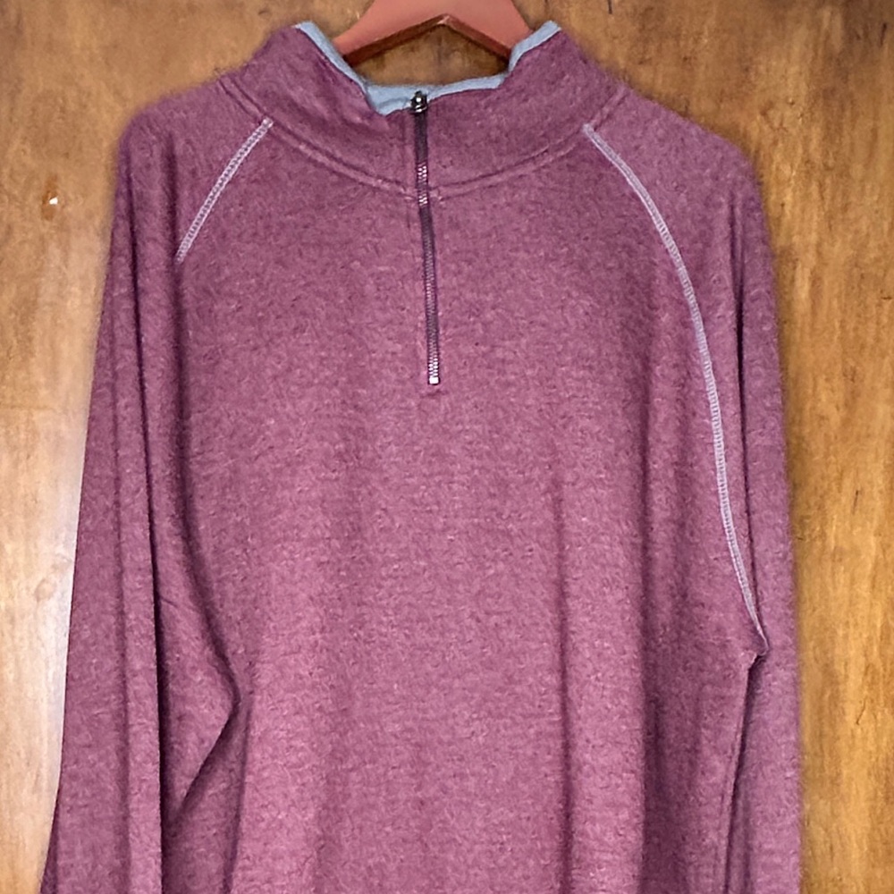 Redhead Top Men's 2XL 1/4 Zip Sweatshirt Long Sleeve Heathered Burgandy